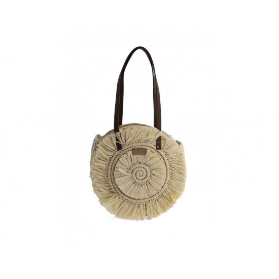 Bolso shopper redondo para mujer FOR TIME Sidi de rafia