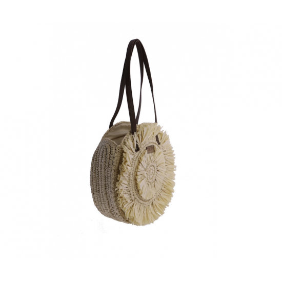 Bolso shopper redondo para mujer FOR TIME Sidi de rafia