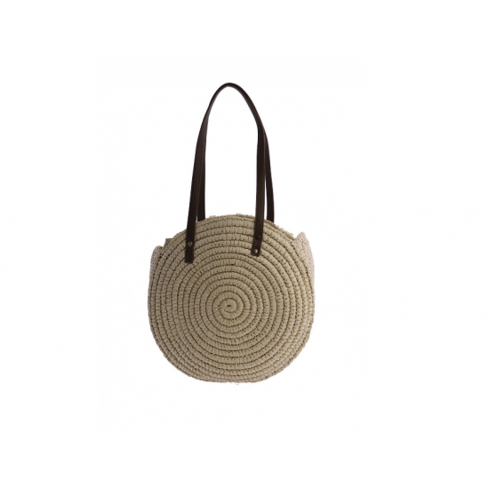 Bolso shopper redondo para mujer FOR TIME Sidi de rafia