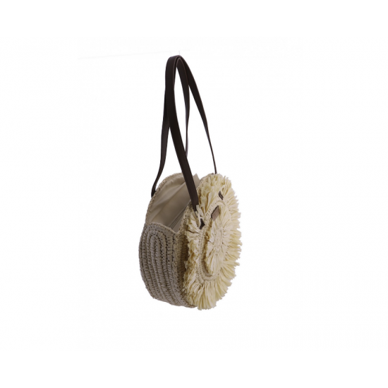 Bolso shopper redondo para mujer FOR TIME Sidi de rafia