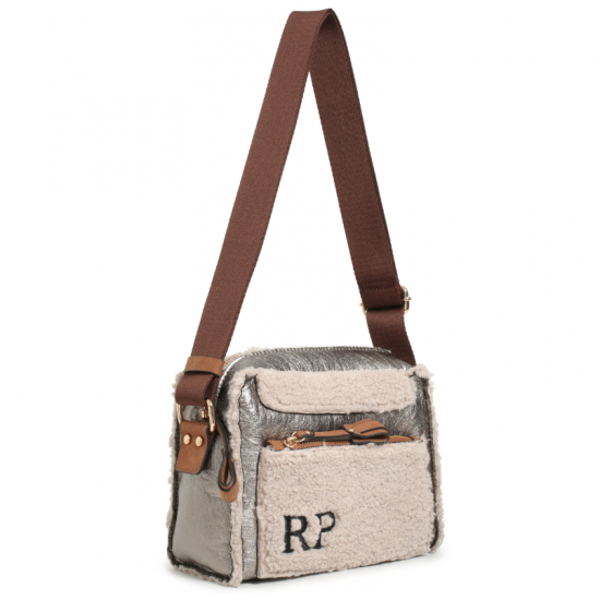 Bolso cross body plomo