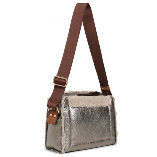 Bolso cross body plomo