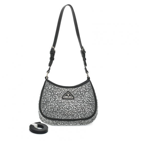 Bolso hobo cristales negro