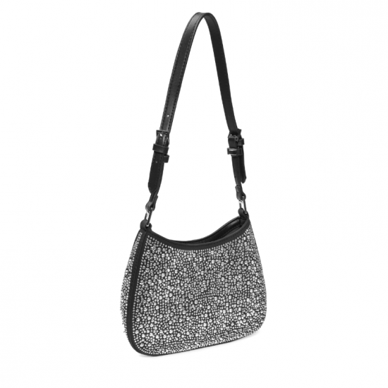 Bolso hobo cristales negro