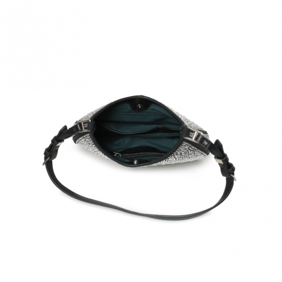 Bolso hobo cristales negro