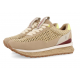 Sneakers beige con rejilla de rafia 